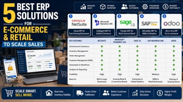 5 Best ERP Solutions for E-commerce & Retail to Scale Sales